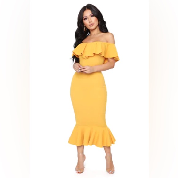 Yellow Frilly Salsa Dress